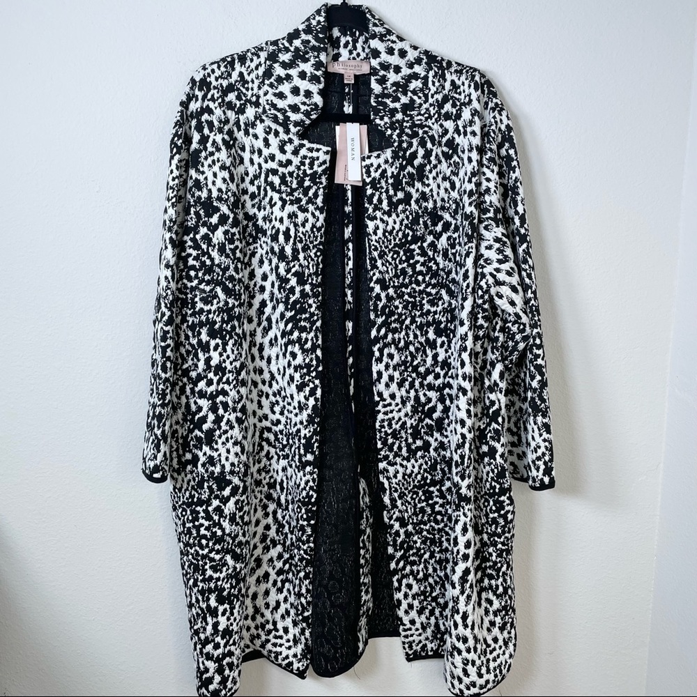 Philosophy Apparel Jacquard Open Front Jacket Sz 1X - Picture 9 of 13